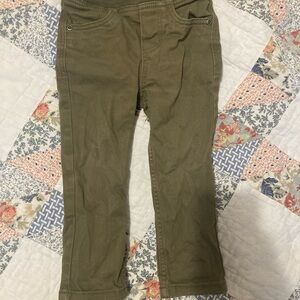 hanna andersson olive green slim fit toddler pants